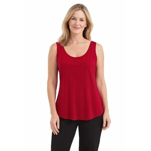 Clara Sunwoo Womens Red Liquid Jersey Scoop Neck Tank Top Size Small Made in USA